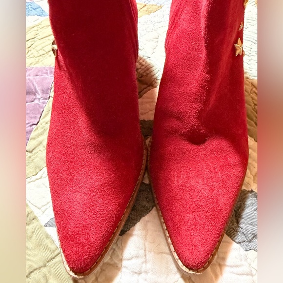 Matisse Limited Edition Caty Star Studded Red Suede Boots: Size 8 - Picture 8 of 13